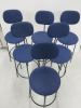 6 x Menu Afteroom Plus Bar Stool Upholstered Seat & Back in Blue on Steel Frame. - 2