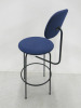 6 x Menu Afteroom Plus Bar Stool Upholstered Seat & Back in Blue on Steel Frame. - 5