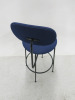 6 x Menu Afteroom Plus Bar Stool Upholstered Seat & Back in Blue on Steel Frame. - 6