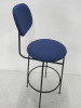 6 x Menu Afteroom Plus Bar Stool Upholstered Seat & Back in Blue on Steel Frame. - 7