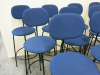 9 x Menu Afteroom Plus Bar Stool Upholstered Seat & Back in Blue on Steel Frame. - 3