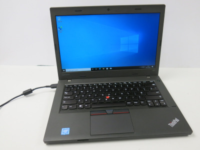 Lenovo 14" ThinkPad, Model L460, Running Windows 10 Pro, Intel Celeron 3955U, CPU @ 2.0Ghz, 8GB RAM, 128GB HDD. Comes with PSU