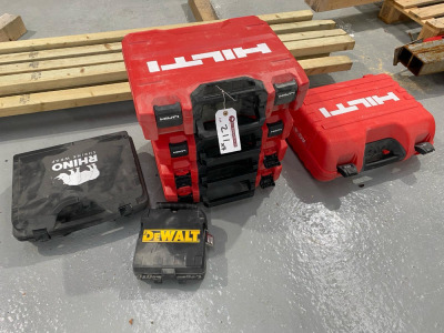 5 x Empty Hilti Power Tool Boxes & 2 Others.
