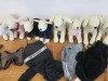 8 x Assorted Small Dog Jumpers, Fleece & Raincoats, 2 x Barbour Harnesses & 8 x Leather Dog Display's with 7 x Pearl Hangars. - 7