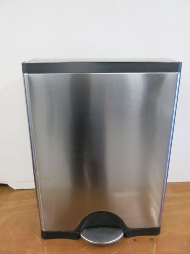 SimpleHuman Pedal Bin with Waste & Recycle Compartment.