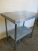 Vogue Stainless Steel Prep Table with Shelf Under, Size H90 x W90 x D60cm. - 3