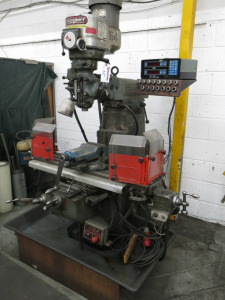 Bridgeport Adcock & Shipley Universal Milling Machine, 3 Phase with Bausch & Lomb Acu-Rite IIA Digital Measurement/Electronic Controls & Readout. Comes with Machine Vice, Guards & Set of Collet Chucks.