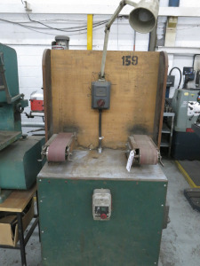 Pair of 4" Belt Linishers with Worklight & Bench.