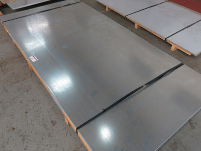 Pallet with 9 x Sheets of Galvanised Steel, 1.25m x 2.5m.