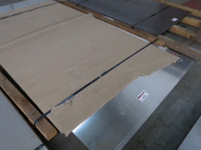 Pallet with 3 x Sheets of Aluminium, 1.25m x 2.5m.