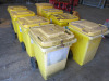 8 x Yellow Plastic Warehouse Bins, One Complete with Spill Kit. - 2