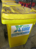 8 x Yellow Plastic Warehouse Bins, One Complete with Spill Kit. - 3