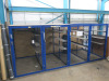 Blue Metal Lockable 4 Compartment Storage Cage with 4 x Doors. Size H190 x W450 x D190cm.