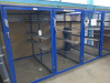 Blue Metal Lockable 4 Compartment Storage Cage with 4 x Doors. Size H190 x W450 x D190cm. - 2