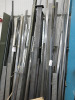 Rack Containing Approx 50 x Lengths of Assorted Flat Bar, Box, Checked, Hinge & Other Metal (As Viewed).