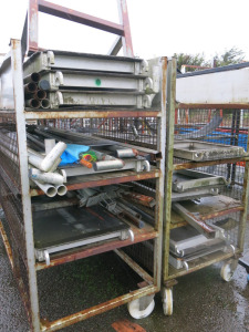 2 x 4 Tier Mobile Stillages with Quantity of Scaffold Tower Platforms (As Viewed).