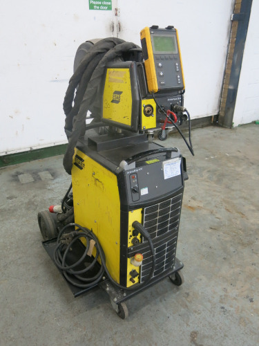 ESAB Aristo Mig 400 Welder, S/N 5246248436, with Aristo Feed 30-4, 3 Phase with Attachments (As Viewed).