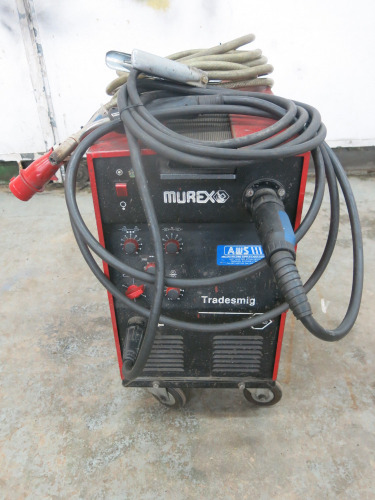 Murex Tradesmig 235 Mig Welder, S/N 90H/950, 3 Phase with Attachments (As Viewed).