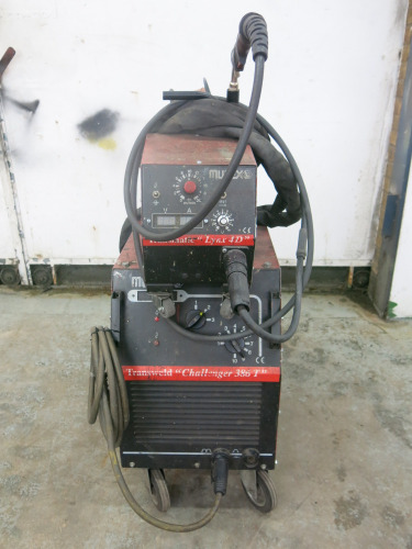 Murex Challenger 386T Mig Welder, S/N 180502 - with Murex Feed, Model Lynx 4D, 3 Phase with Attachments (As Viewed).