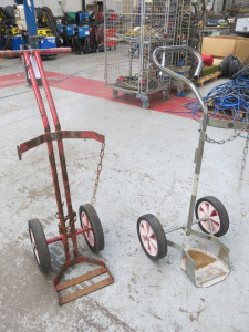 2 x Single Gas Bottle Trolleys.