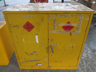 2 Door Yellow Coshh Cupboard, Size H92 x W90 x D46cm.