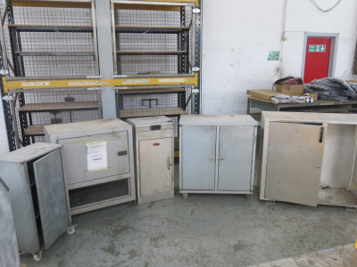 5 x Assorted Sized Metal Single & Double Door Cabinets (As Viewed).