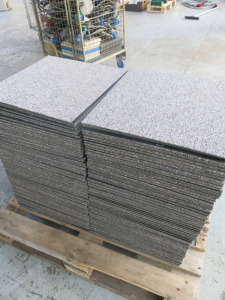 Pallet Containing Approx 280 Brown & Grey Fleck Carpet Tiles, Size 50 x 50cm.