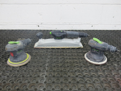 3 x Festool Air Tools to Include: 1 x Sander LRS400, 1 x Eccentric Sander LEX 2 150/7 & 1 x Eccentric Sander LEX 2 150/3.