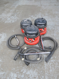 3 x Numatic Vacuum Cleaners to Include: 3 x NVR200 with Attachments (As Viewed).