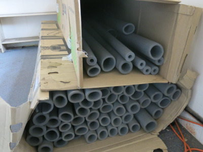 1 x Box of Pipe Insulation (As Viewed). LOCATED IN OFFICE PLUMBING WORKSHOP SHED 1.