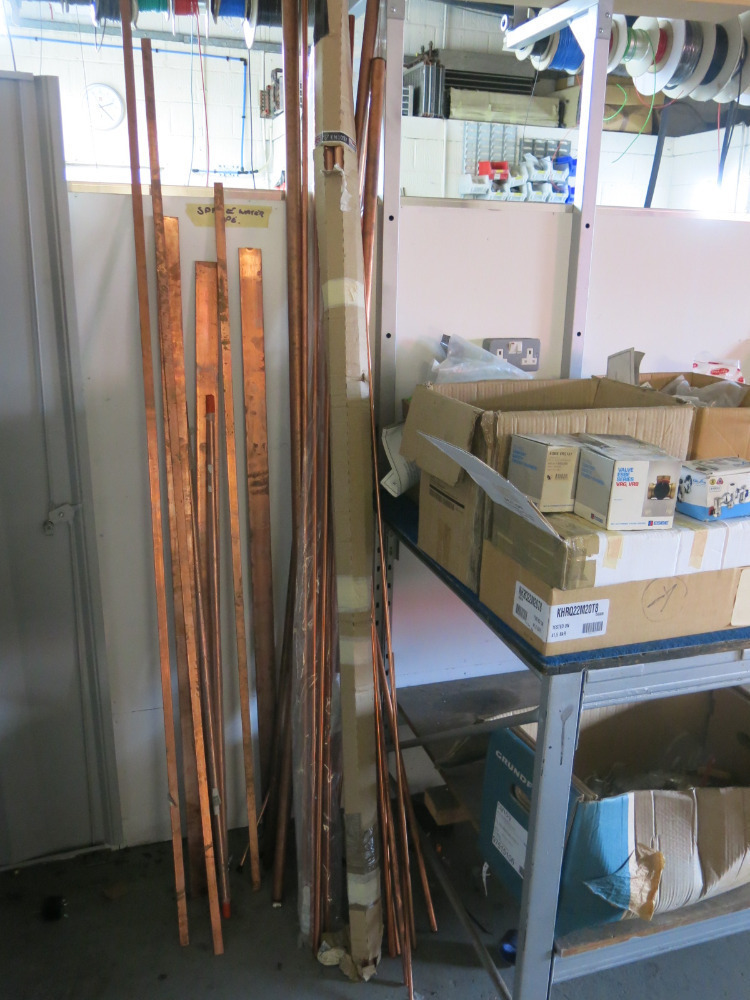 Contents of Plumbing Workshop & Wall Rack with Large Quantity of ...