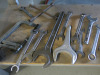 26 x Assorted Large Spanners & Tools (As Viewed). LOCATED IN REAR PLUMBING WORKSHOP SHED 1. - 2