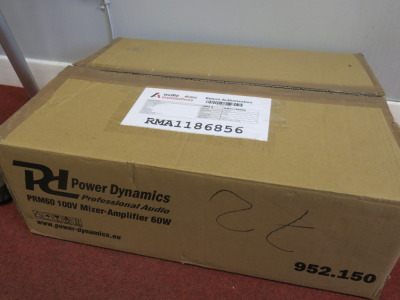 Boxed/Unused Power Dynamics Professional Audio PRM160 100V Mixer Amplifier 60w.