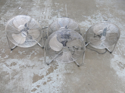 4 x 18" Chrome High Velocity 3 Speed Floor Fan.