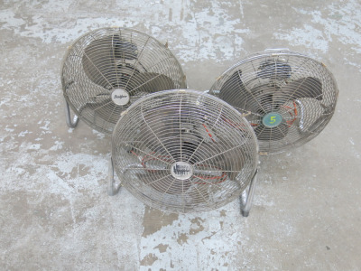 3 x 18" Chrome High Velocity 3 Speed Floor Fan.