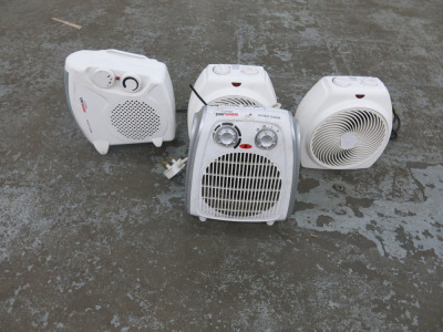 4 x Assorted Fan Heaters to Include: 2 x Stay Warm & 2 x Kingfisher.