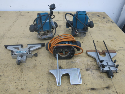 3 x Makita RP0900 Routers with Guide.