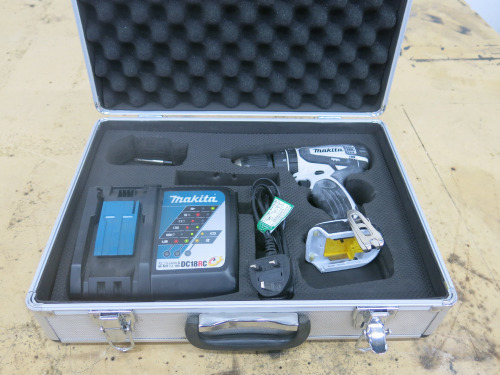 Makita DHP456 Drill. Comes with Makita DC18RC Charger & Makita Case. NOTE: requires battery.