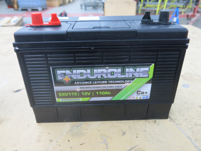 New/Boxed Tanya Enduroline Advance Leisure Technology Battery, Model EXV115, 12V, 110Ah.