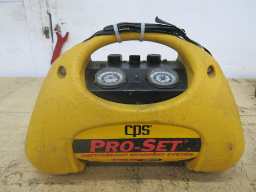 CPS Pro-Set Refrigerant Recovery System, Model CR700E, Cyclone Oil-Less Compressor 1HP.