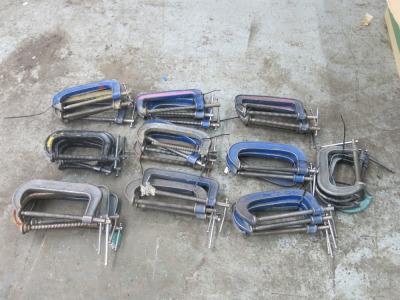 40 x Assorted Size Medium Metal G Clamps.