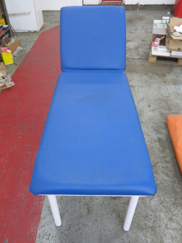 Folding Medical Examination Couch in Blue.