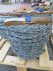 Pallet Containing 4 & 1/2 Rolls of Sentinel Mild Steel 2.55mm Barbed Wire. Approx Length per Roll 200m. - 2