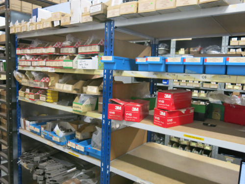 Remaining Contents of Store Excluding Lots 806-813 with Approx 20 Shelves & Lin Bins to Include: Electrical Components, Hardware, Trunking, PPE, Stainless Steel Brackets, Vents, Door Plates & Other Miscellaneous Stock (As Viewed). LOCATED IN STORES SHED 1