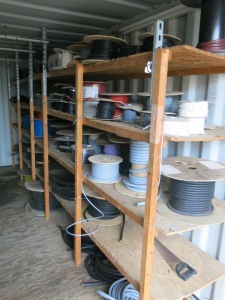 Approx 80 x Assorted Reels of Heavy Duty, Medium & Small Wiring & Cable (As Viewed). LOCATED IN CONTAINER LOT 260.