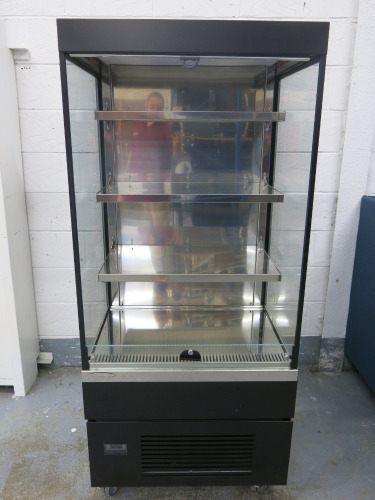 Cafe Counters Grab & Go Refrigerated Display with 3 Fixed Shelves & Nightblind, Size H180 x W80 x D67