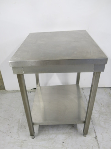 Stainless Steel Prep Table with Shelf Under. Size H89 x W60 x D70cm.