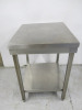 Stainless Steel Prep Table with Shelf Under. Size H89 x W60 x D70cm.