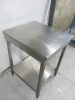 Stainless Steel Prep Table with Shelf Under. Size H89 x W60 x D70cm. - 2