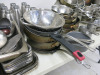 Large Quantity of Assorted Metal Kitchen Accessories to Include: Frying Pans, Sauce Pans, Baking Trays, Cream Chargers, Assorted Tools, etc ( As Viewed/Pictured). - 5